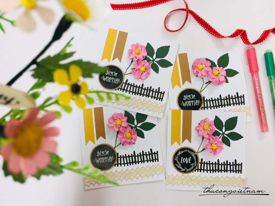 Thiệp hoa thông điệp - trắng hoa hồng